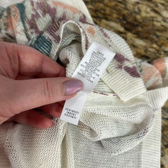 J. Jill Floral Print Linen Blend Relaxed Fit V-Neck Sweater Size M - Picture 8 of 10